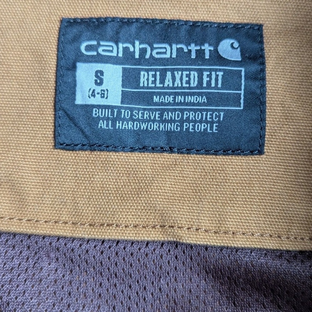 Carhartt Womens Rugged Flex Canvas Bomber Jacket Brown OJ2524-W Sz S Relaxed Fit - Picture 6 of 9